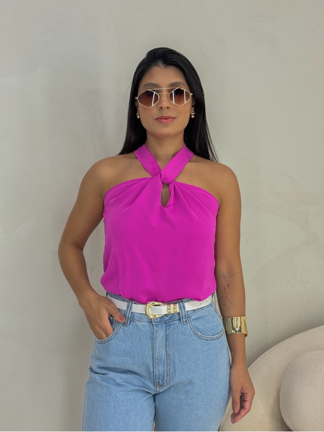 Blusa Detalhe Nó Fúcsia