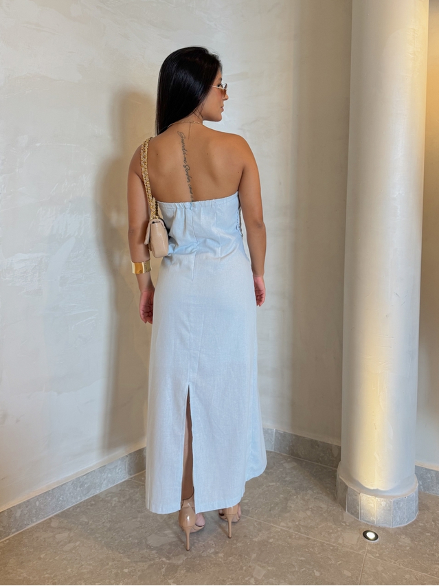 Vestido Linho Milão Azul