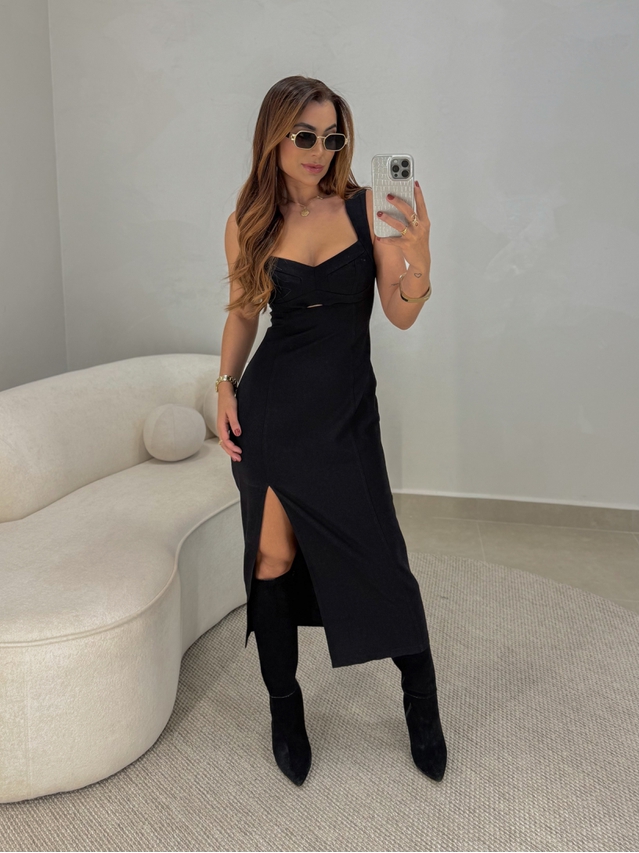Vestido Midi Liliane Preto