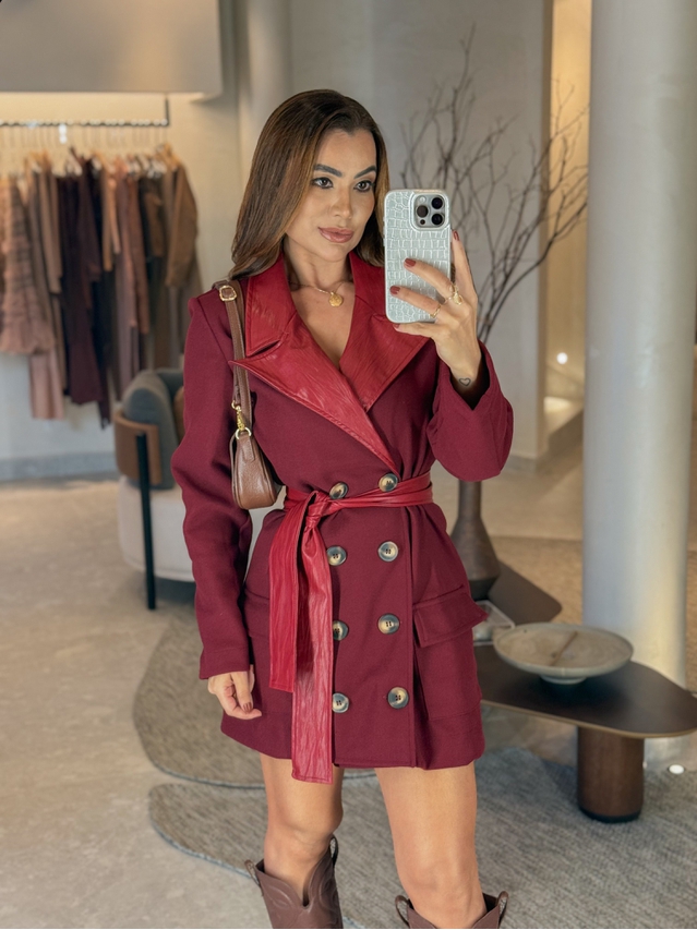 Maxi Casaco Vesuvio Cereja 