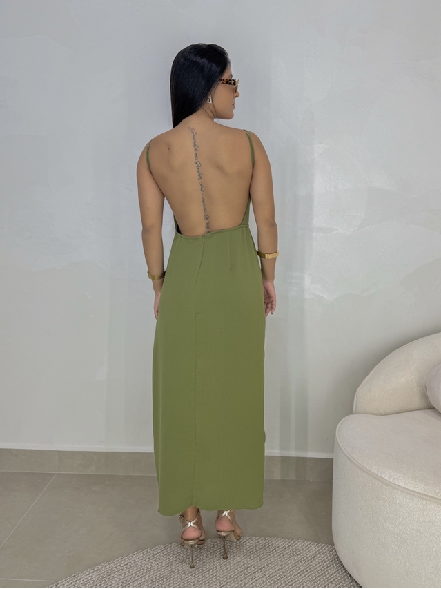 Vestido Midi Assimétrico Lena Verde