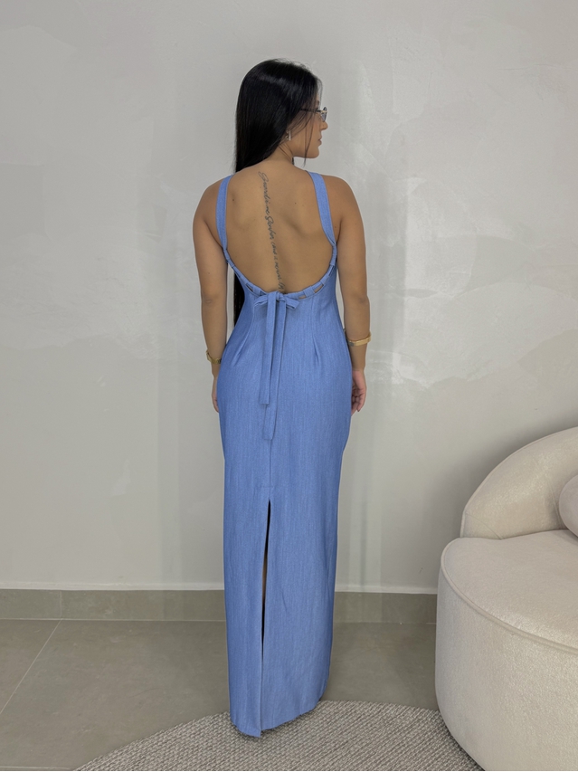 Vestido Frente Única Cintia Azul