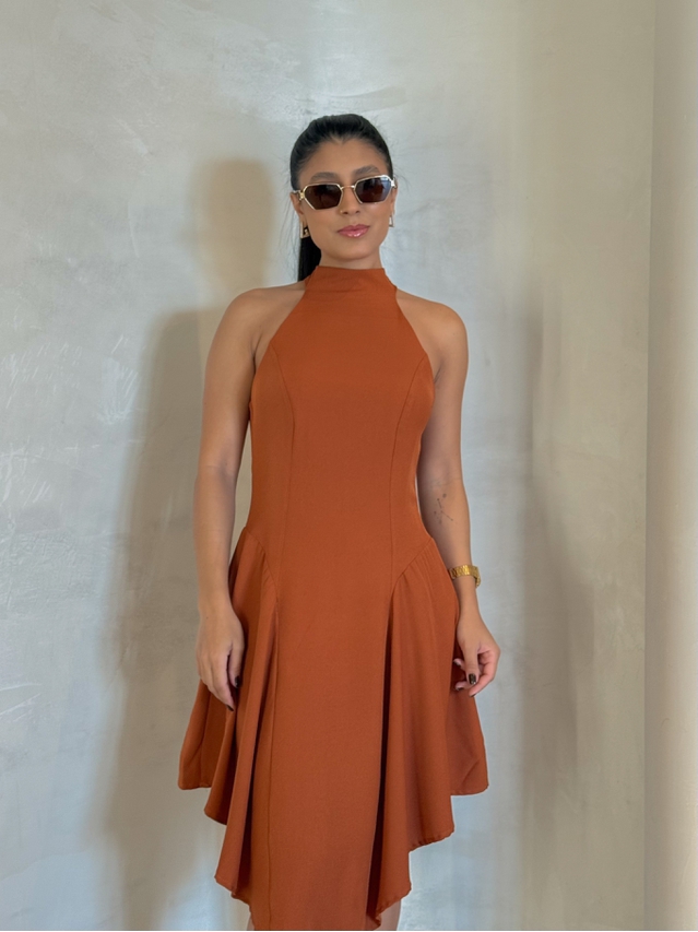 Vestido Midi Maitê Marrom