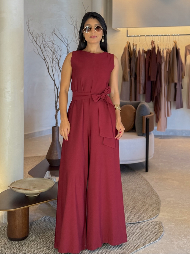 Macacão Pantalona Mônica Cereja