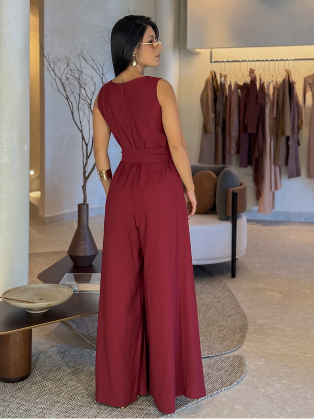 Macacão Pantalona Mônica Cereja