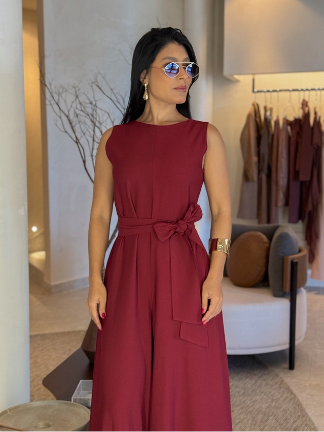 Macacão Pantalona Mônica Cereja