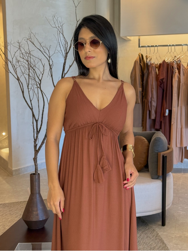 Vestido Liso Ibiza Marrom