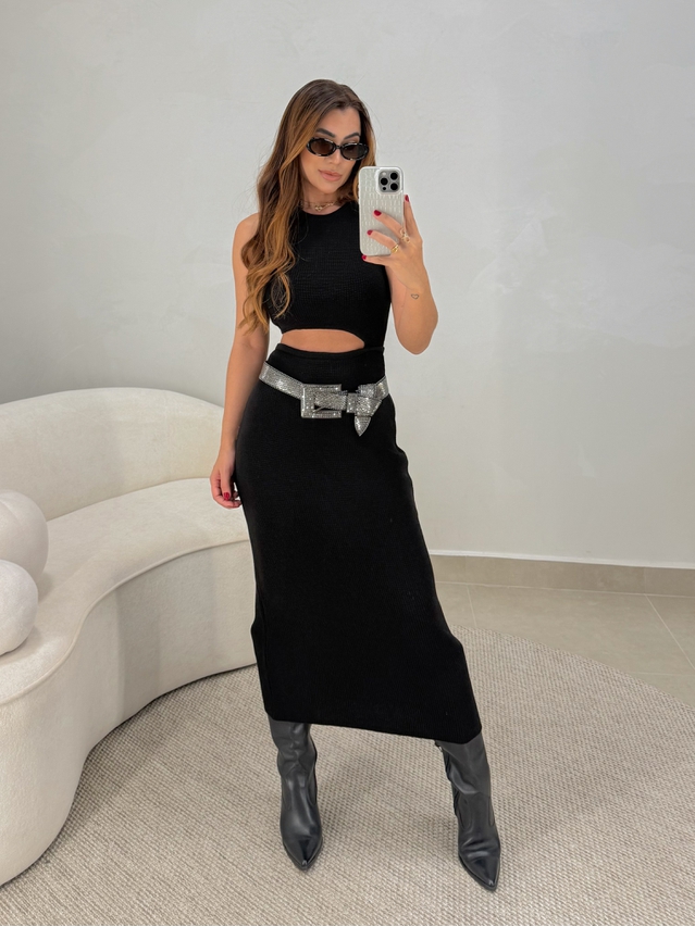 Vestido Tricot Luisa Preto