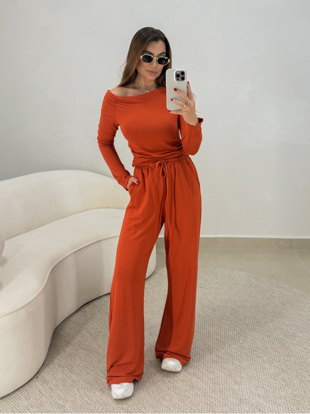 Conjunto Calça London Telha