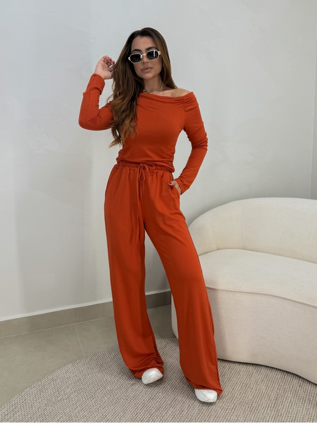 Conjunto Calça London Telha