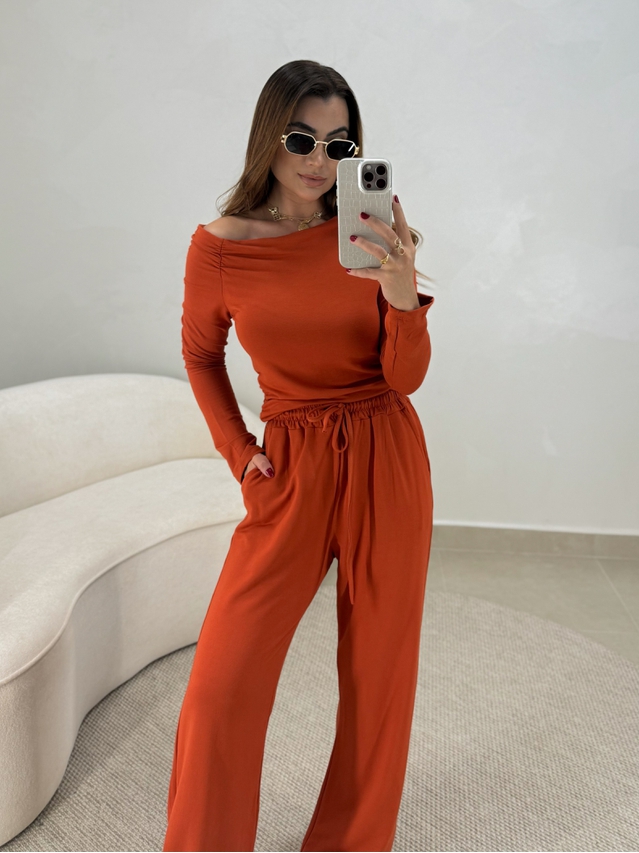 Conjunto Calça London Telha