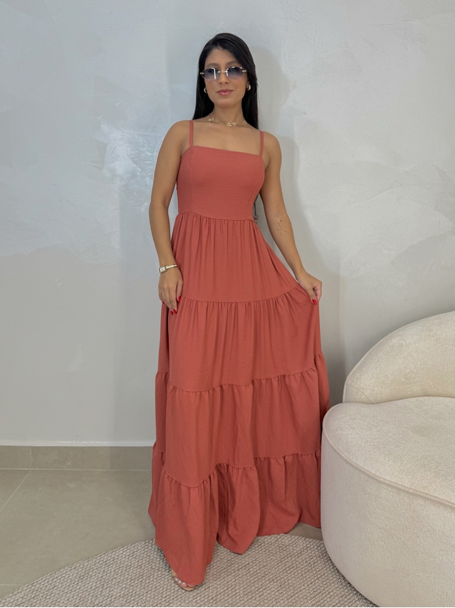 Vestido Midi Caribe Goiaba