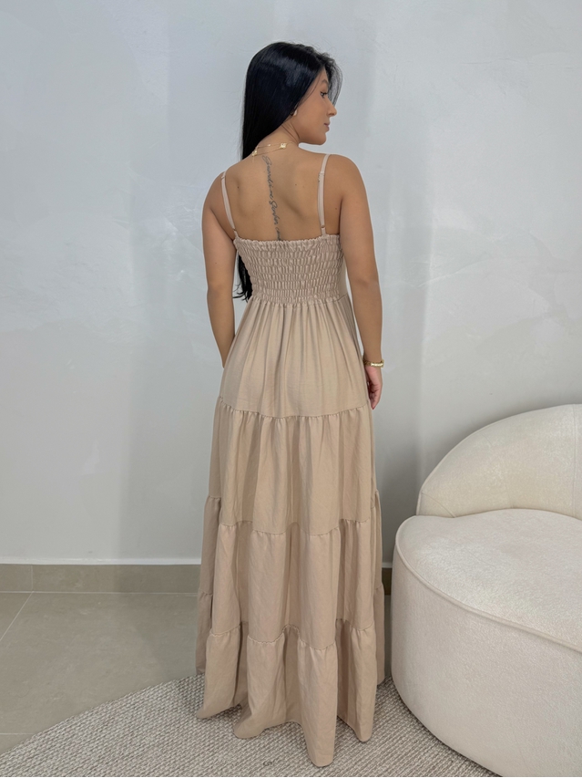 Vestido Midi Caribe Areia
