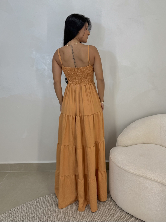 Vestido Midi Caribe Camelo