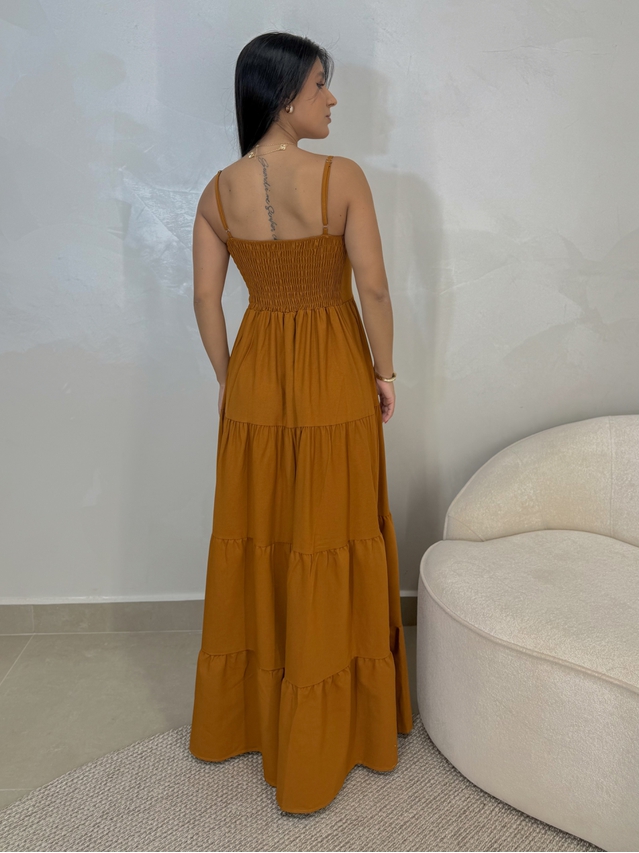 Vestido Midi Caribe Caramelo