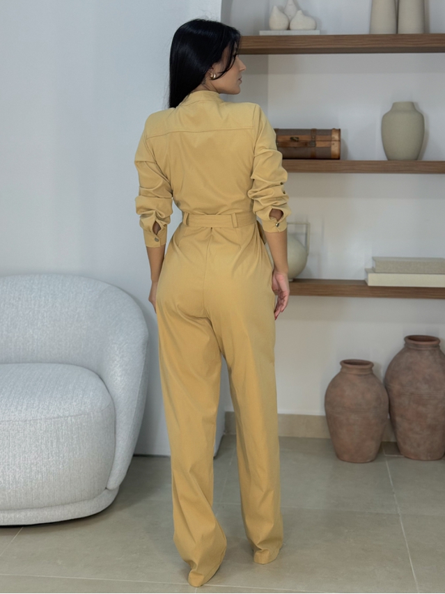 Macacão Manga Longa Aspen Camelo