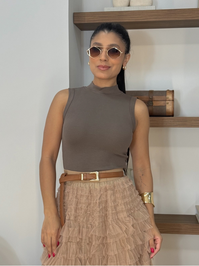 Blusa Regata Basic Argila