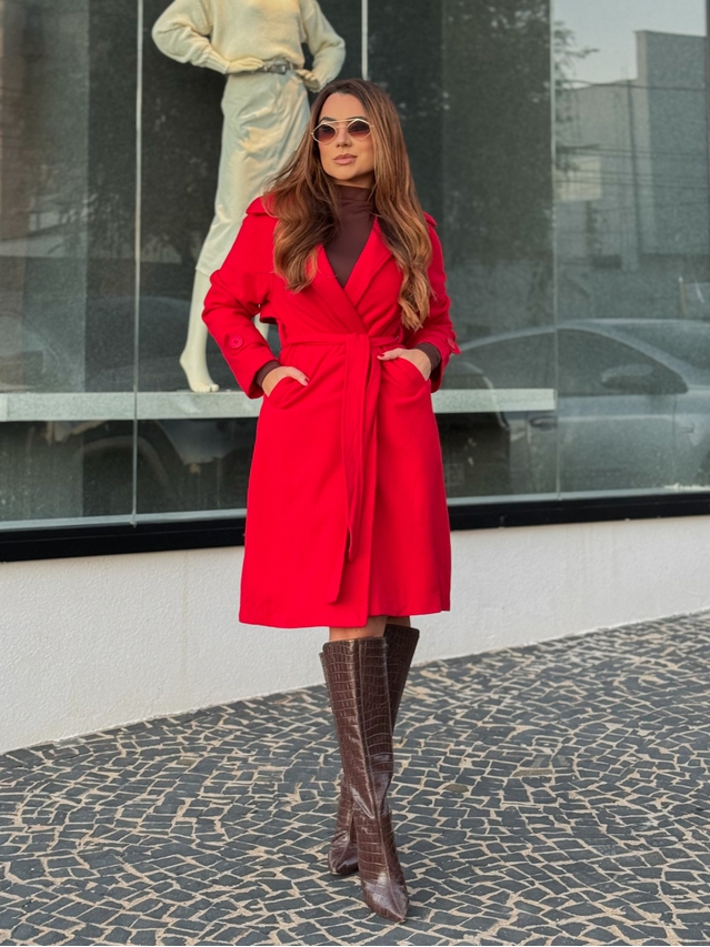 Sobretudo Sibéria Vermelho 