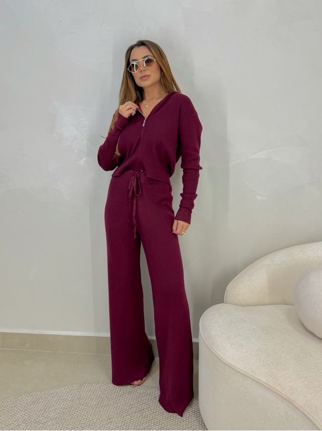 Conjunto Tricot Isabel Cereja