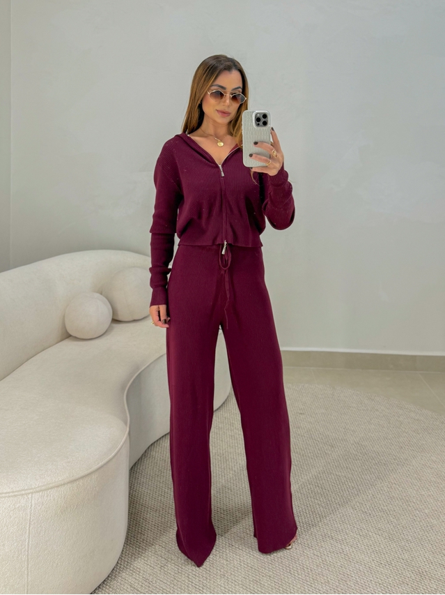 Conjunto Tricot Isabel Cereja