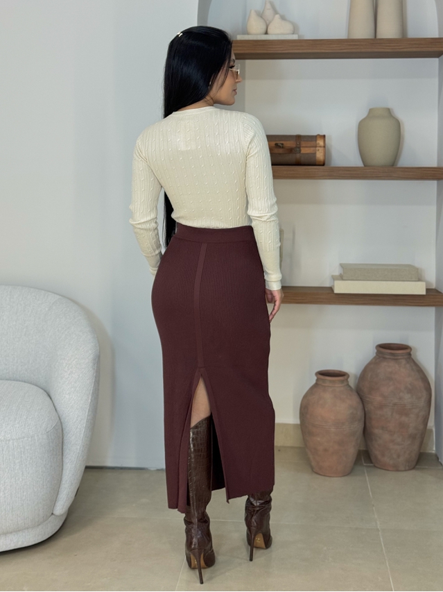 Saia Midi Tricot Lilly Café
