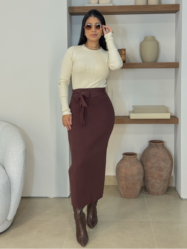 Saia Midi Tricot Lilly Café