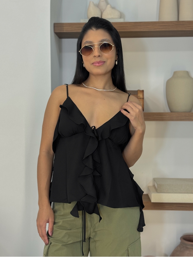 Blusa Babado Otavia Preta