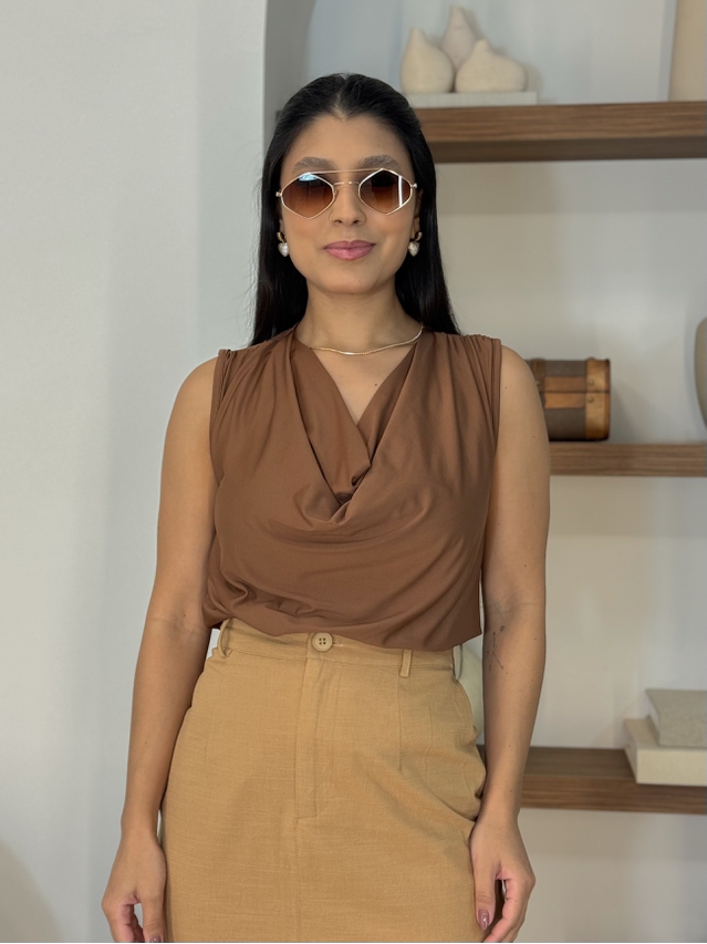 Blusa Gola Degage Café
