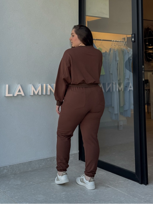 Conjunto Moletom Jogger Marrom