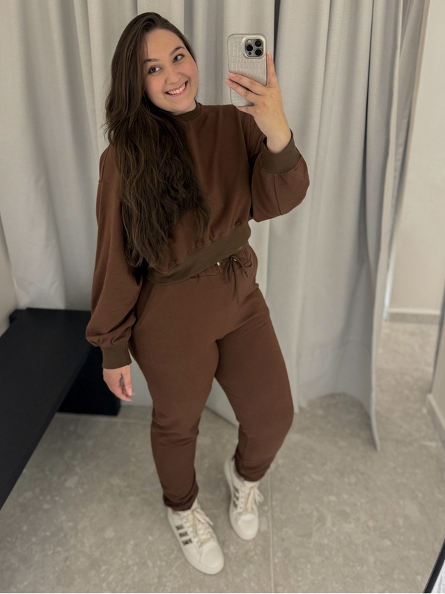 Conjunto Moletom Jogger Marrom