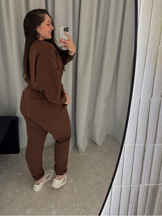 Conjunto Moletom Jogger Marrom