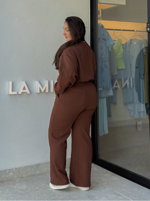 Conjunto Moletom Pantalona Marrom
