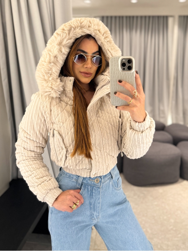 Casaco Pelo Fiorella Areia