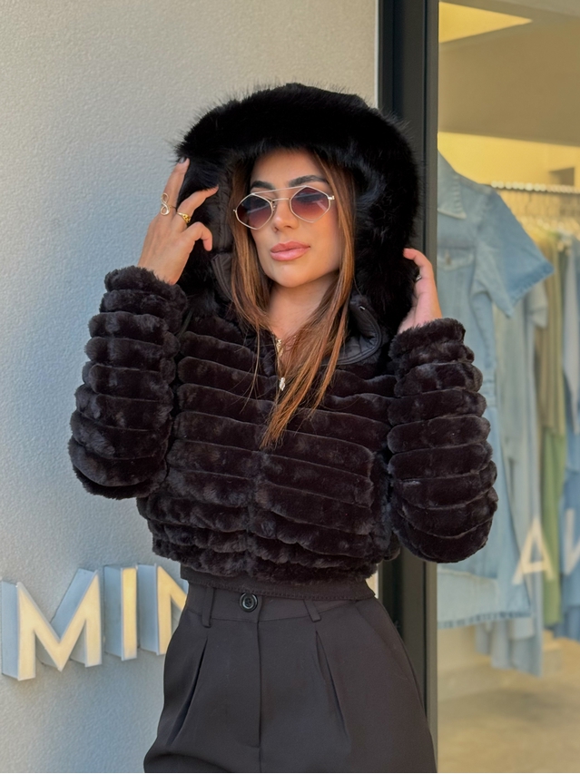 Casaco Dupla Face Dominique Preto