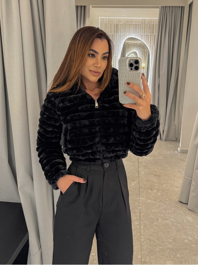 Casaco Dupla Face Dominique Preto