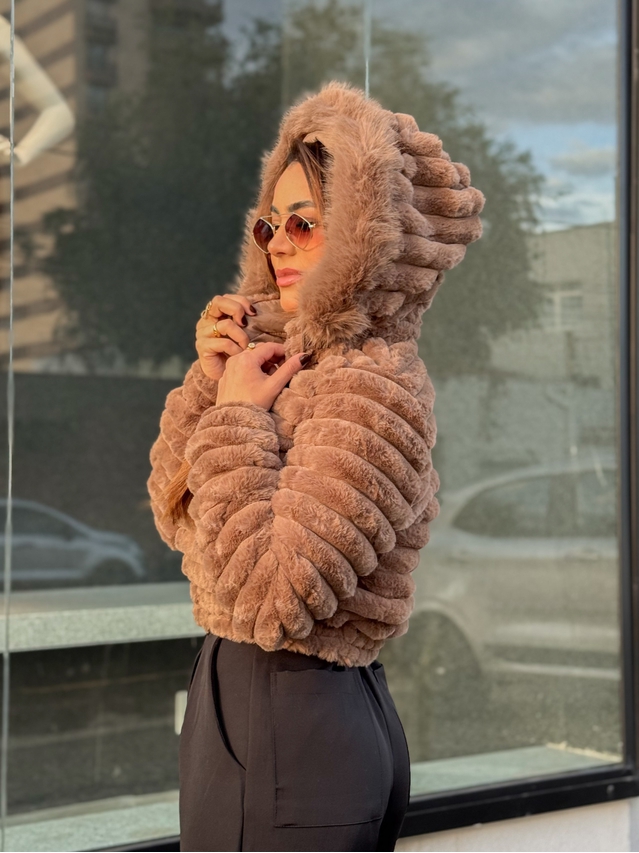 Casaco Dupla Face Dominique Marrom