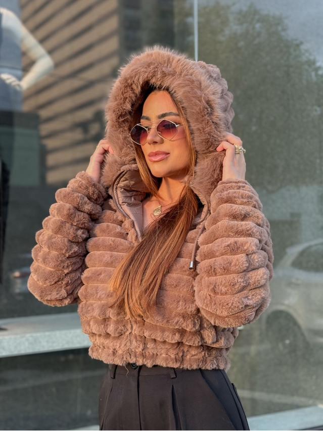 Casaco Dupla Face Dominique Marrom