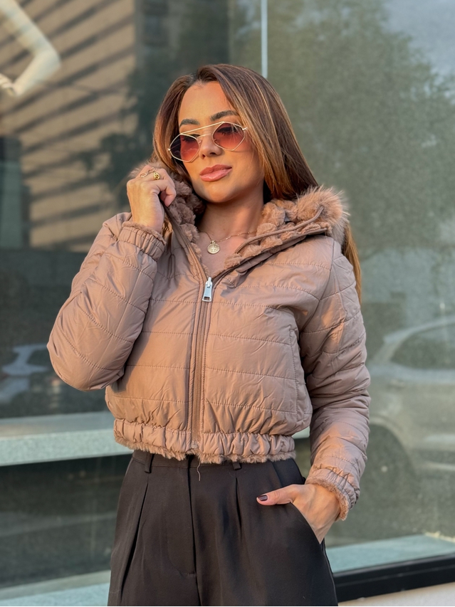 Casaco Dupla Face Dominique Marrom