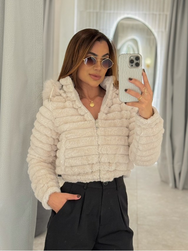 Casaco Dupla Face Dominique Areia 