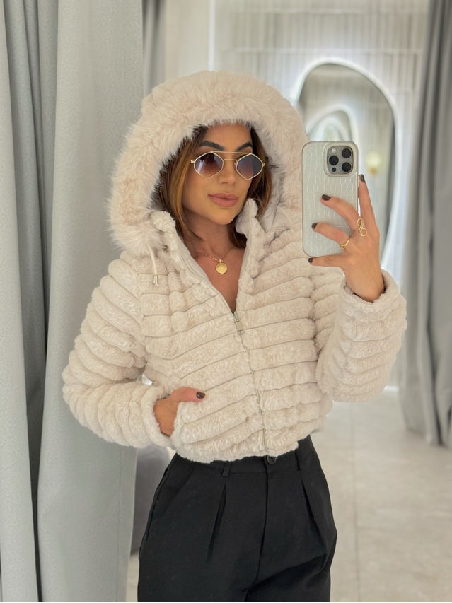 Casaco Dupla Face Dominique Areia 