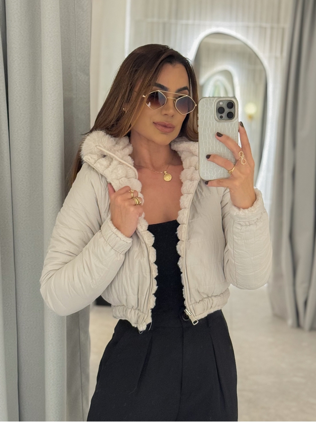 Casaco Dupla Face Dominique Areia 