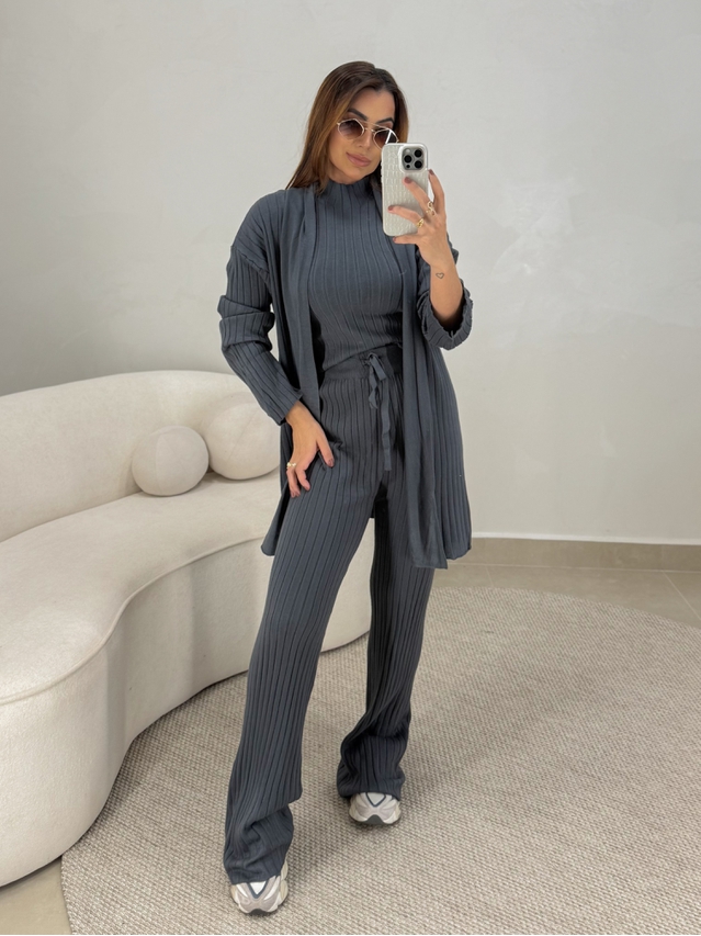 Conjunto 3 peças Gisele Chumbo