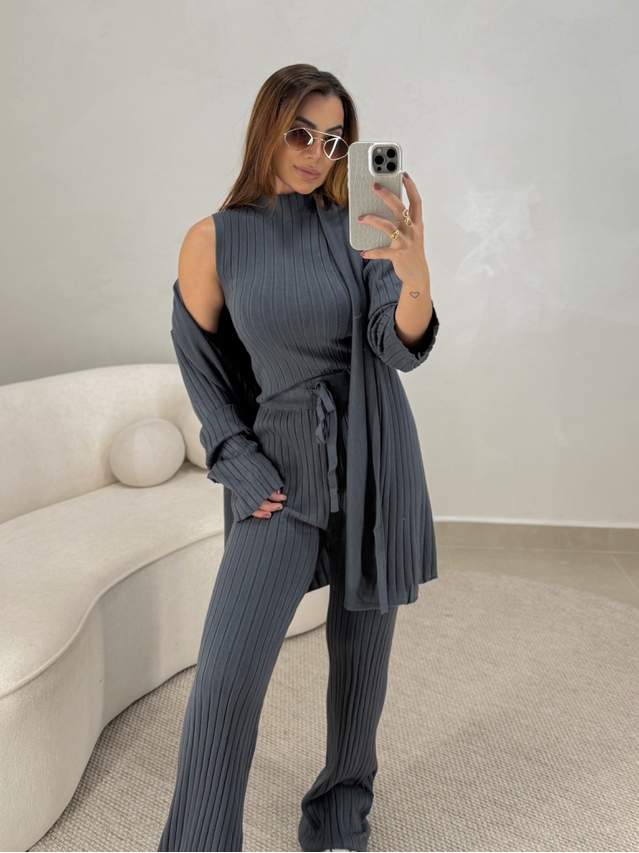 Conjunto 3 peças Gisele Chumbo