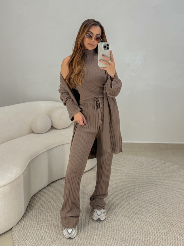 Conjunto 3 peças Gisele Marrom