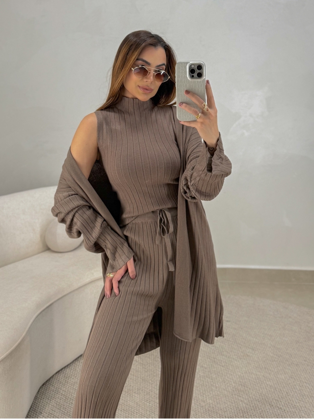 Conjunto 3 peças Gisele Marrom