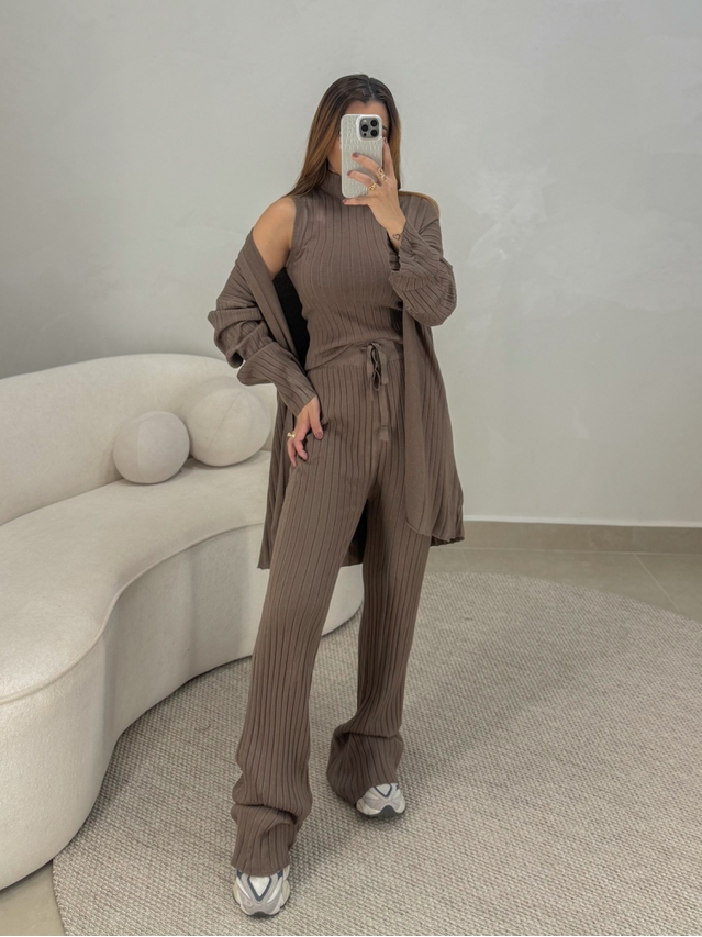 Conjunto 3 peças Gisele Marrom