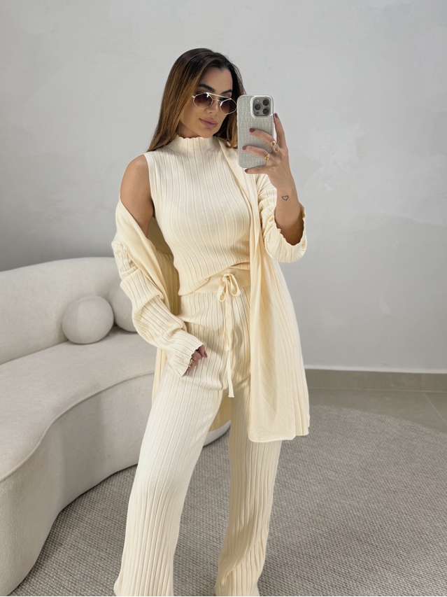 Conjunto 3 peças Gisele Creme