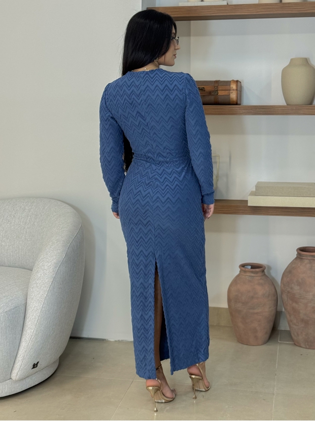 Vestido Manga Longa Amélia Azul