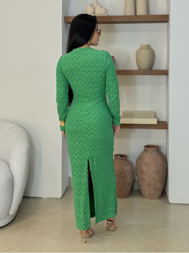 Vestido Manga Longa Amélia Verde