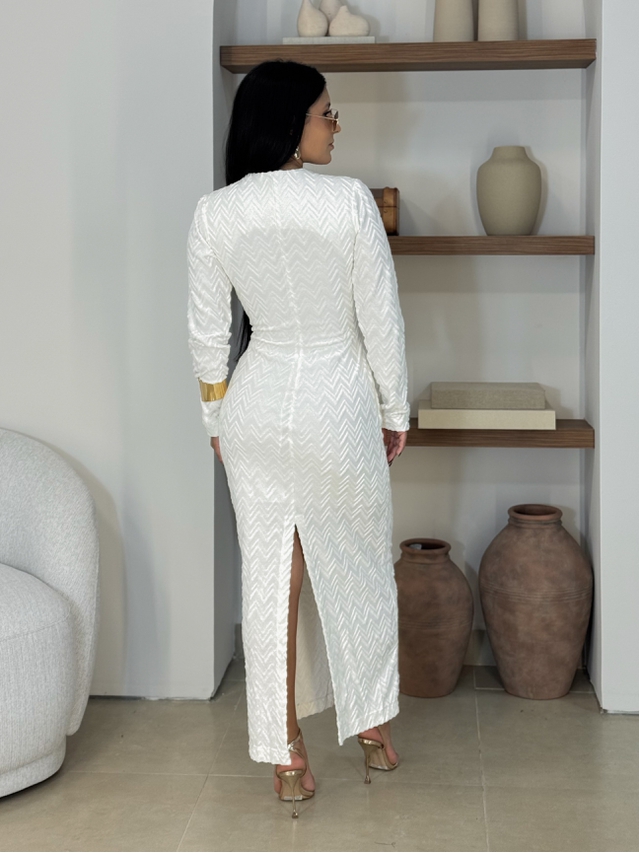 Vestido Manga Longa Amélia Branco